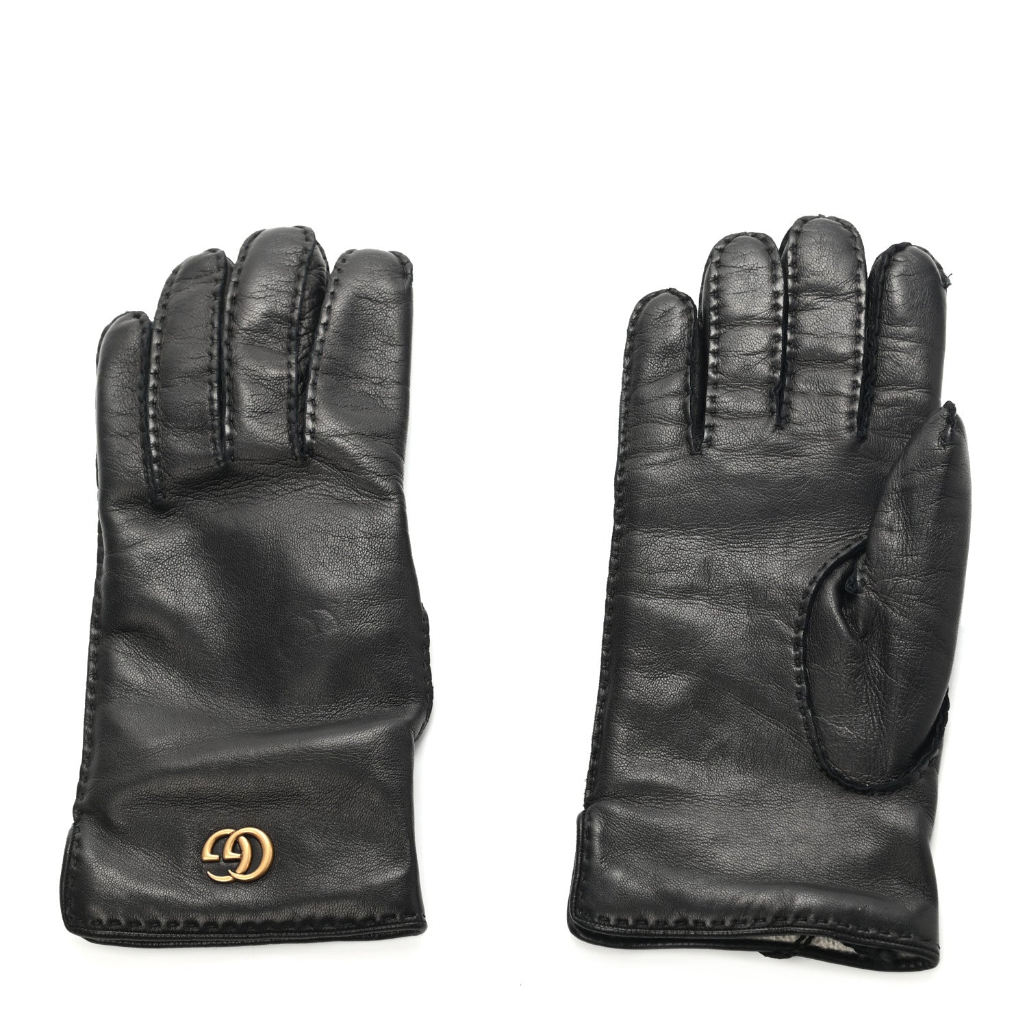 Gucci Lambskin GG Gloves 8 L Black 1 of 10