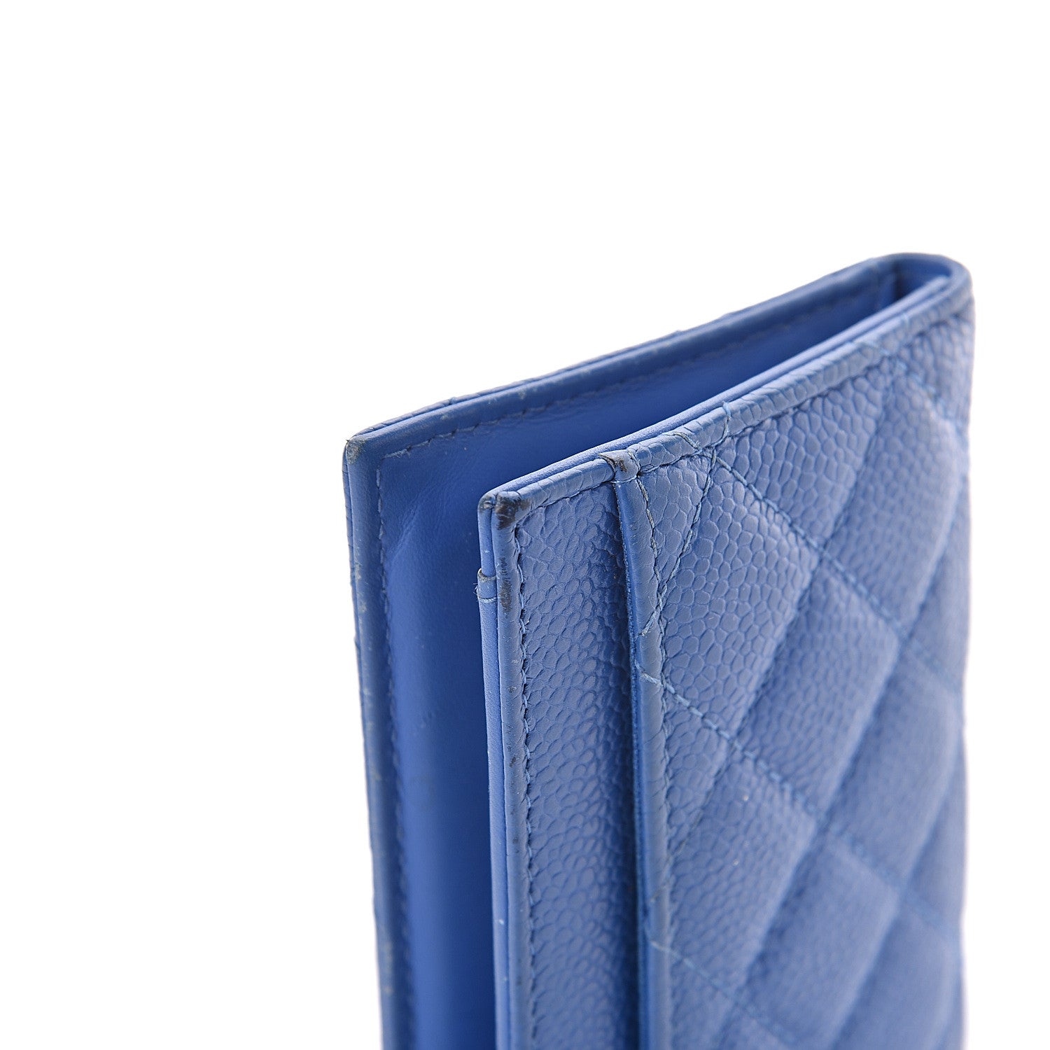 Chanel Caviar Quilted Card Holder Wallet Blue 8 of 14