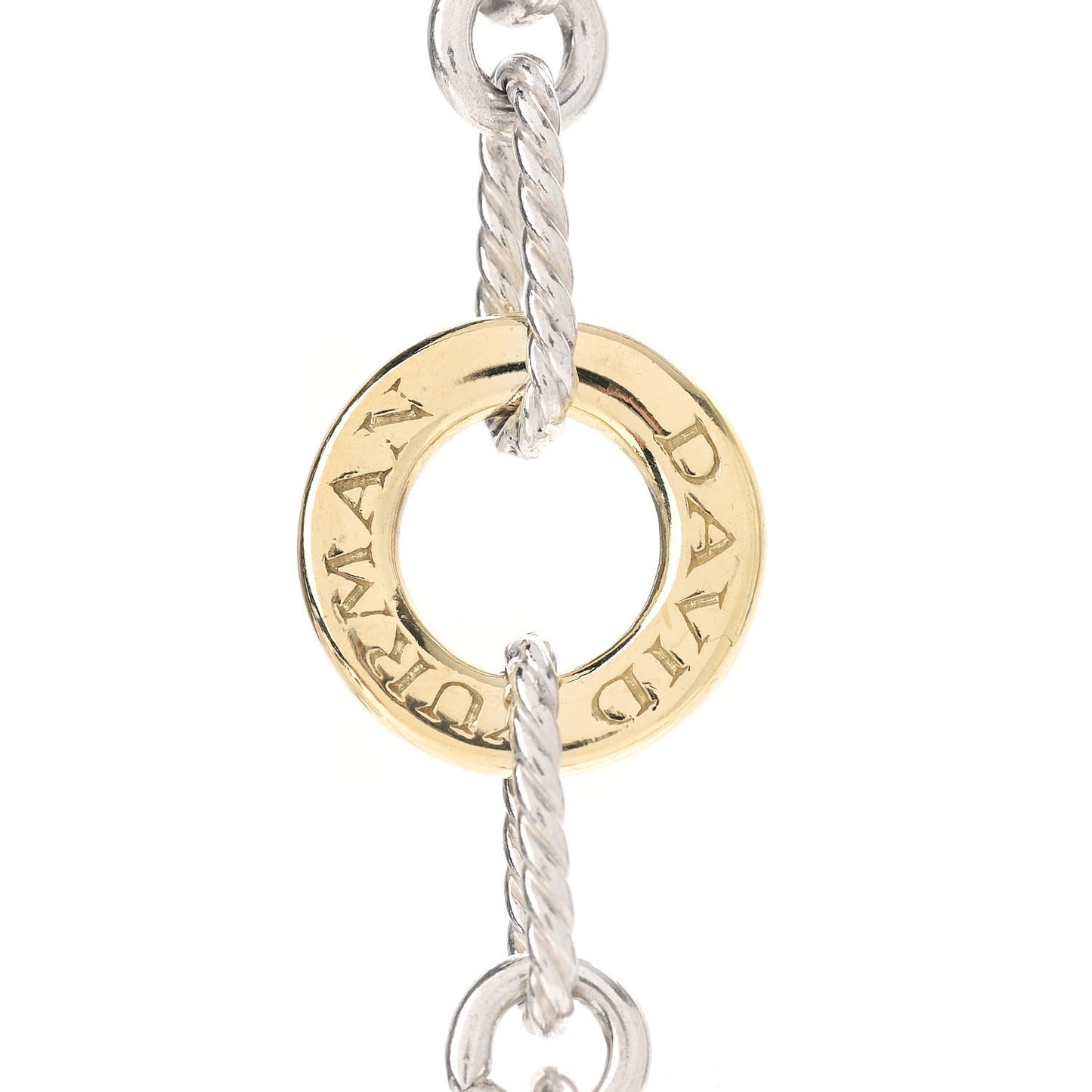 Sterling Silver 18K Yellow Gold Figaro Two Tone Link Necklace