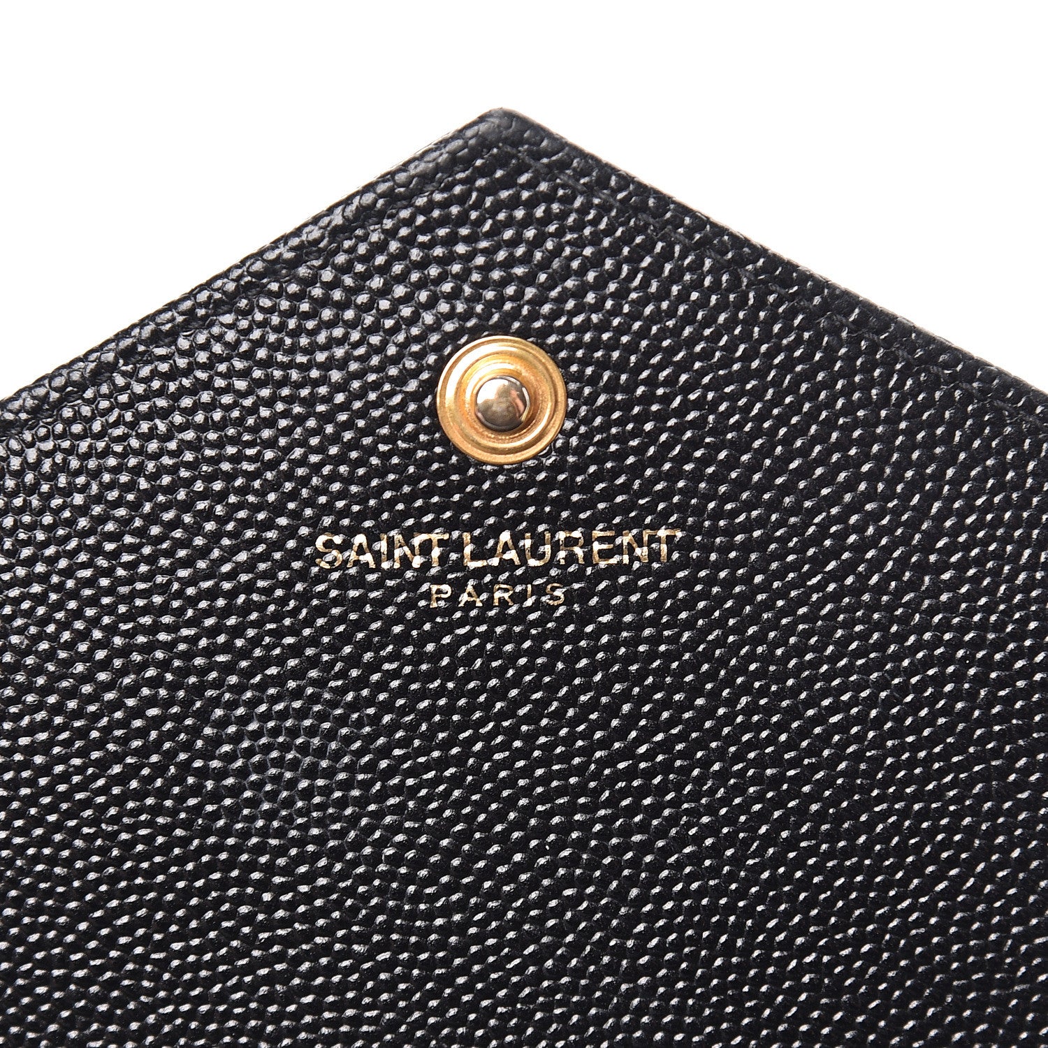 Saint Laurent Grain De Poudre Matelasse Chevron Monogram Chain Wallet Black 7 of 13