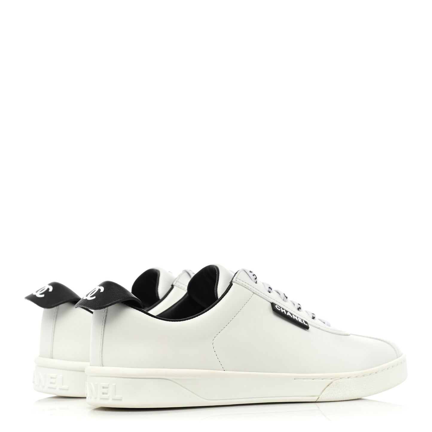 Calfskin CC Womens Sneakers 38 White