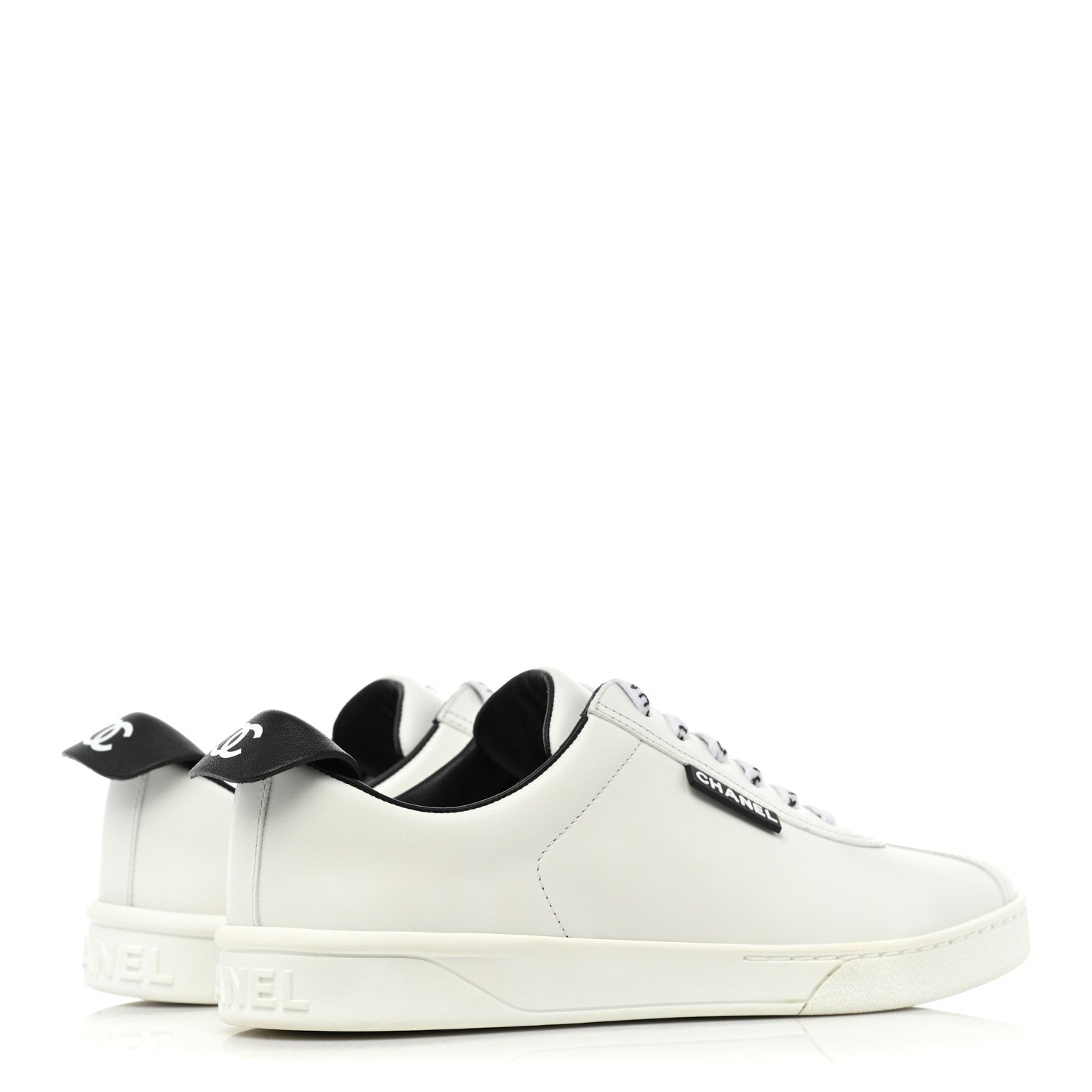 Chanel Calfskin CC Womens Sneakers 38 White 5 of 10