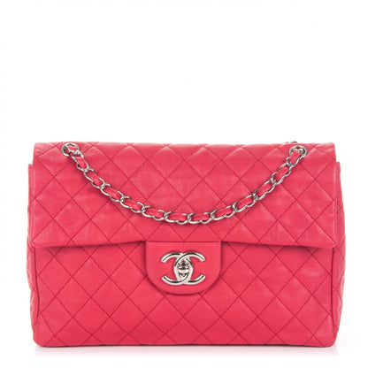 Chanel Washed Caviar Quilted Maxi Single Flap Fuchsia 1 of 7