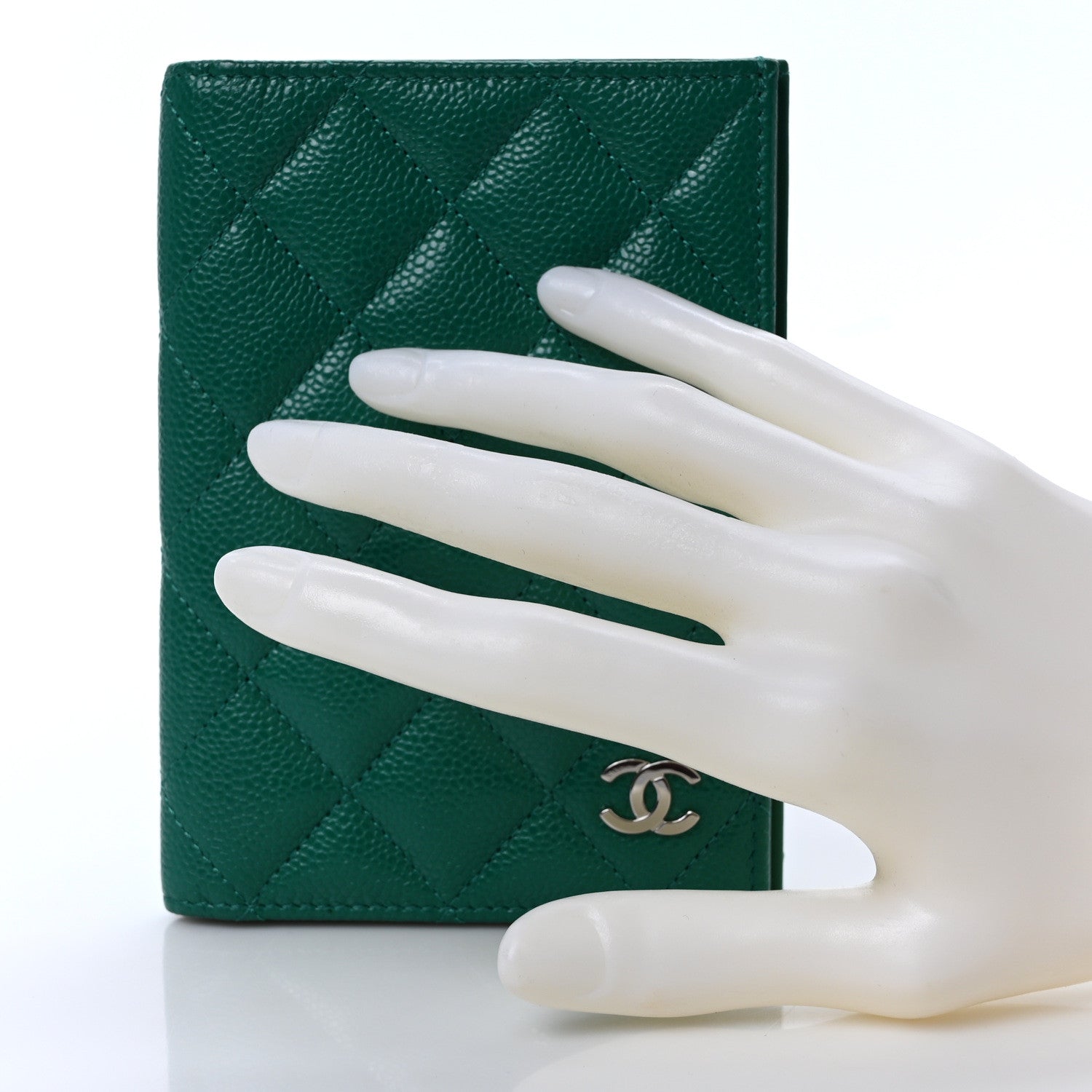 Chanel Caviar Quilted Passport Holder Green 2 of 6
