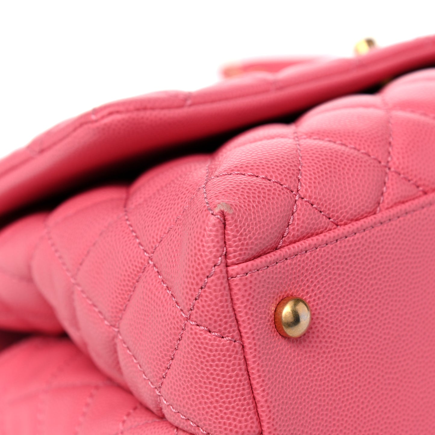 Caviar Quilted Small Coco Handle Flap Pink