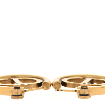 Christian Dior Metal 30 Montaigne Hoop Earrings Aged Gold 3 of 4