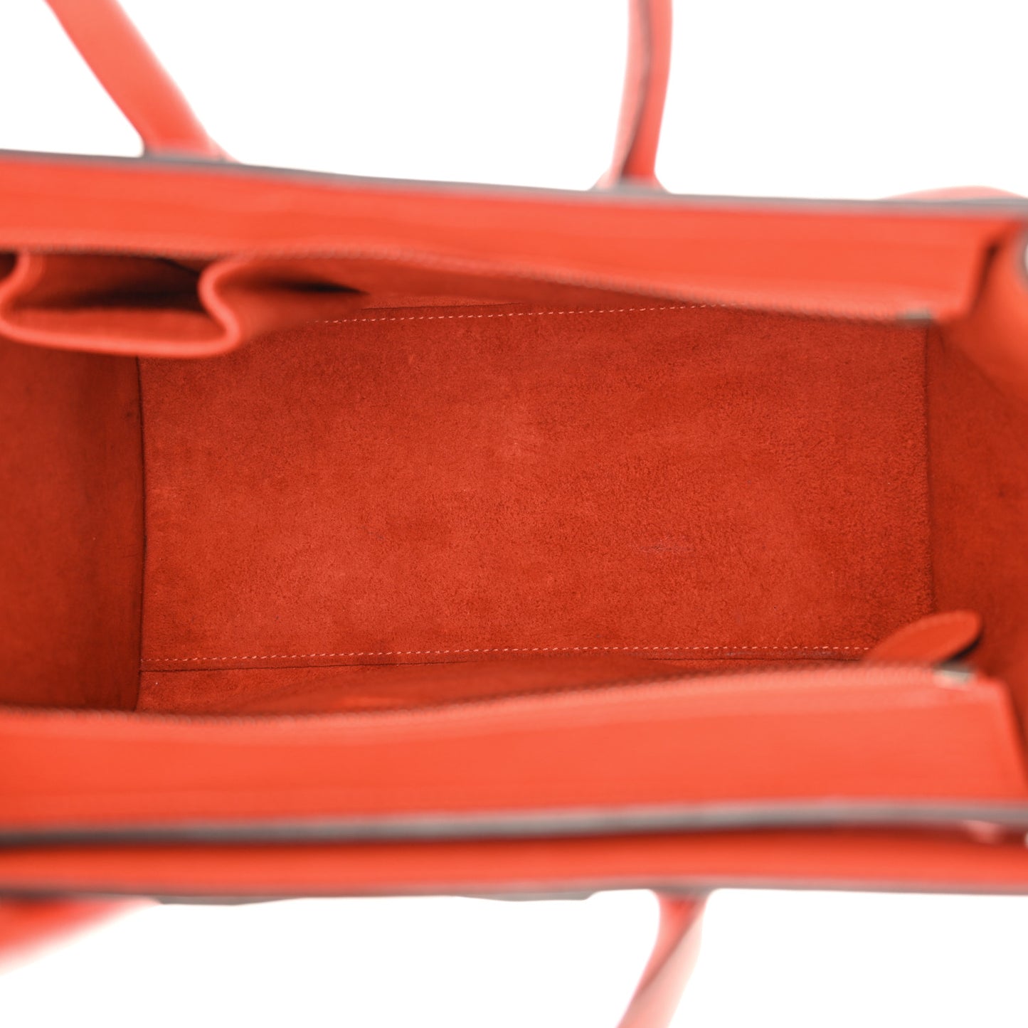 Drummed Calfskin Micro Luggage Vermillion