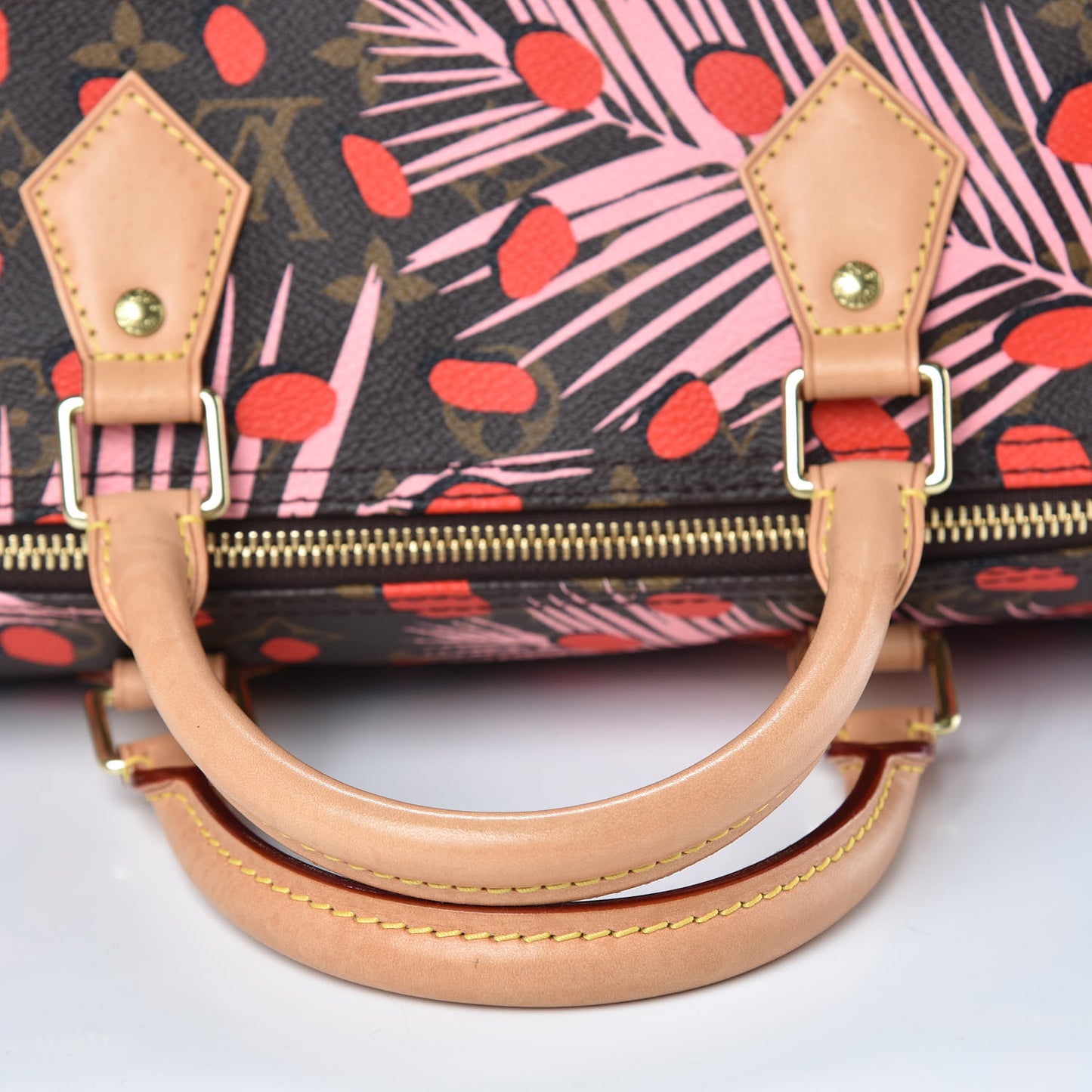 Monogram Jungle Dots Speedy 30 Sugar Pink Poppy