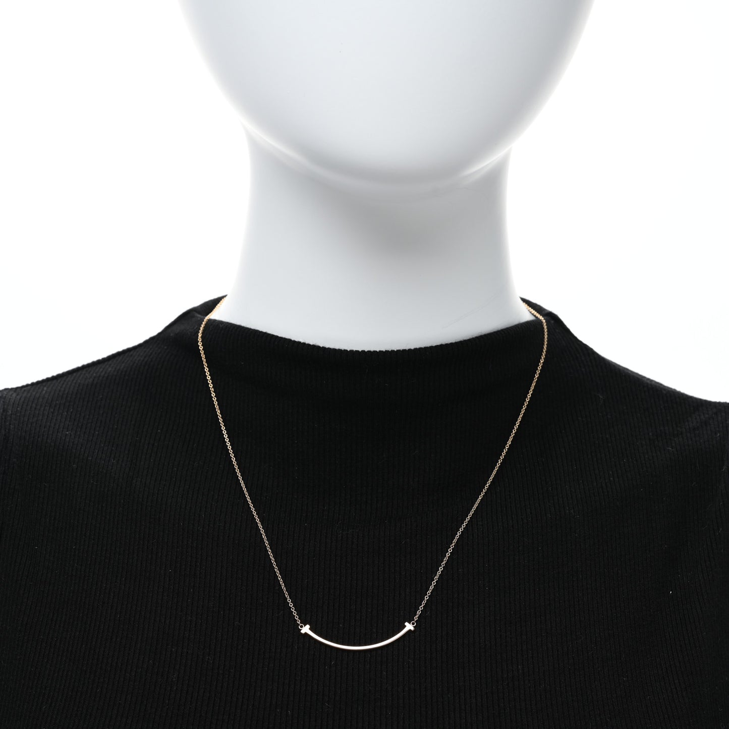 18K Rose Gold Small T Smile Pendant Necklace