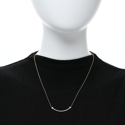 Tiffany 18K Rose Gold Small T Smile Pendant Necklace 2 of 5