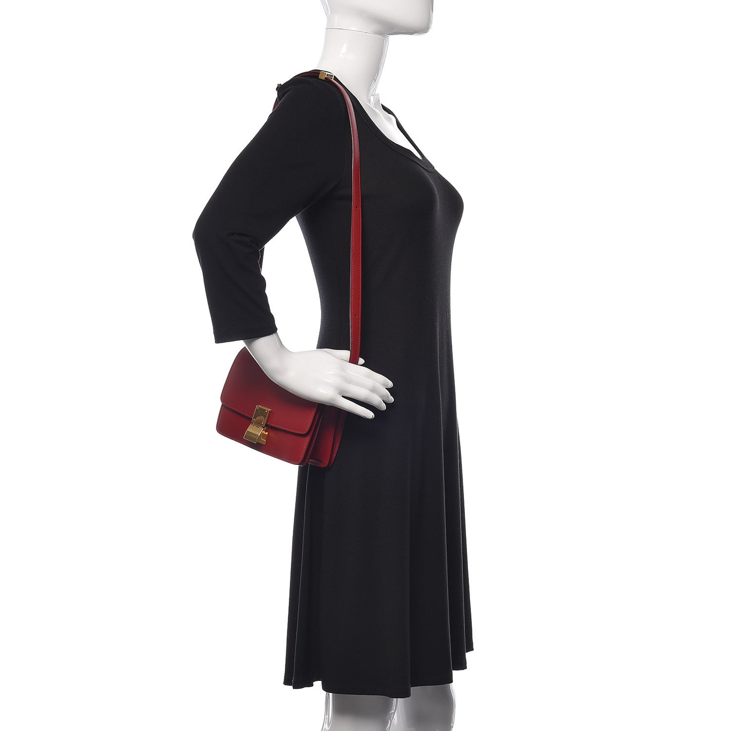 Smooth Calfskin Small Classic Box Flap Bag Red