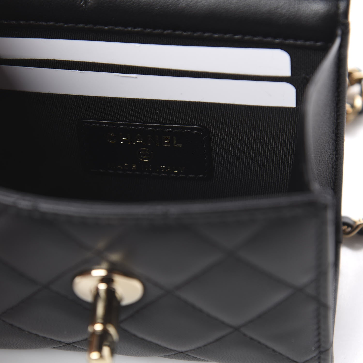 Chanel Lambskin Quilted Mini Trendy CC Chain Wallet Black 5 of 8