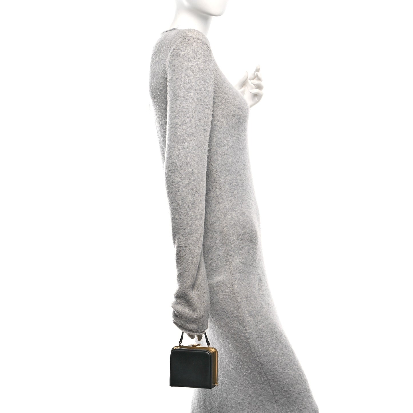 Shiny Calfskin Lana Triomphe Minaudiere Black