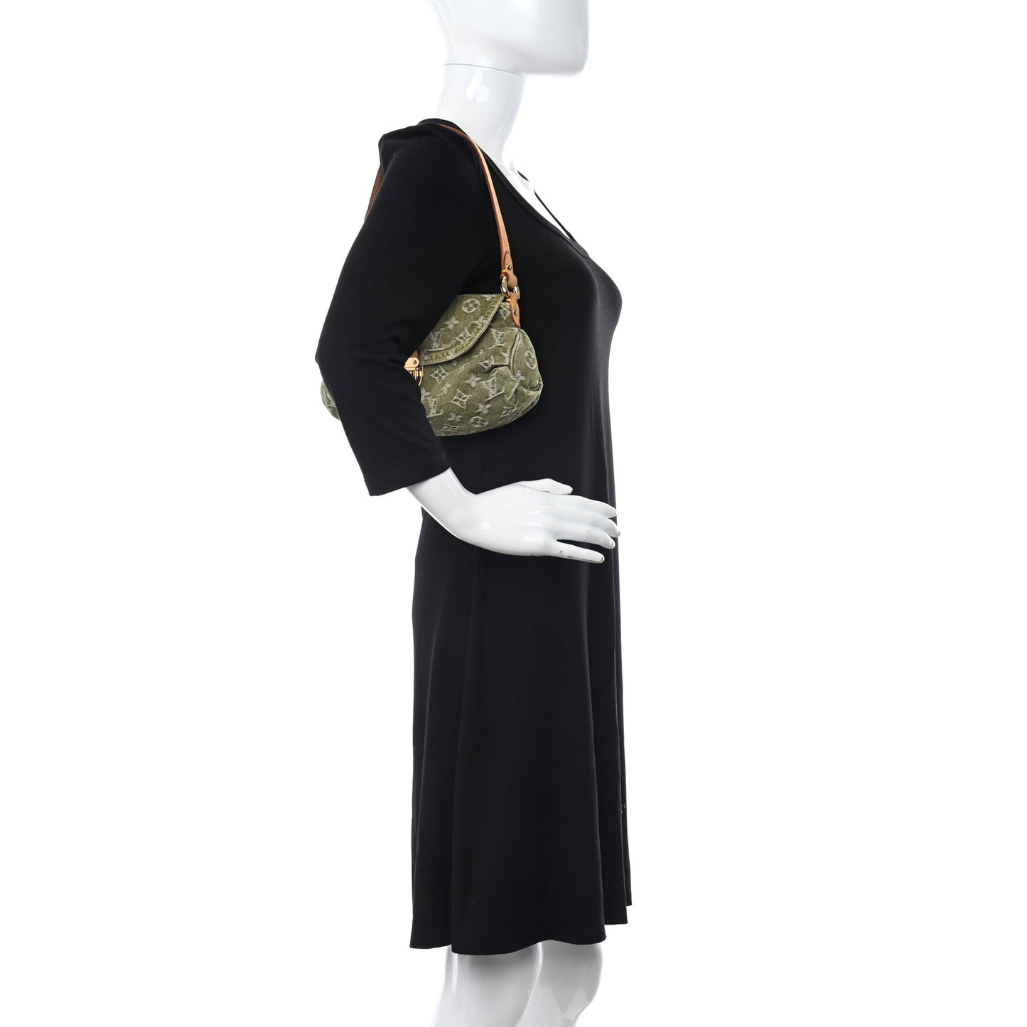 Monogram Denim Mini Pleaty Lichen