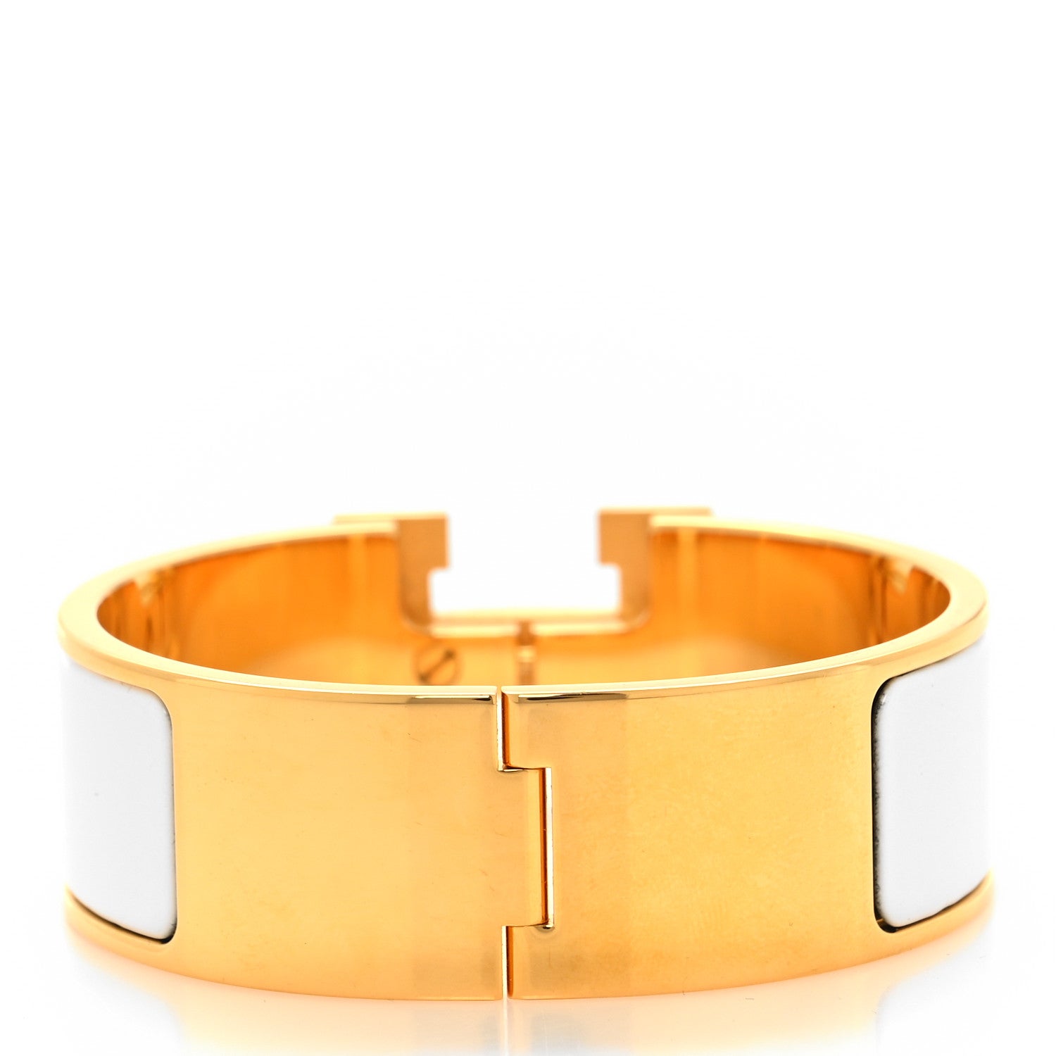 Hermes Enamel Wide Clic Clac H Bracelet PM White 3 of 4