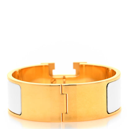 Hermes Enamel Wide Clic Clac H Bracelet PM White 3 of 4