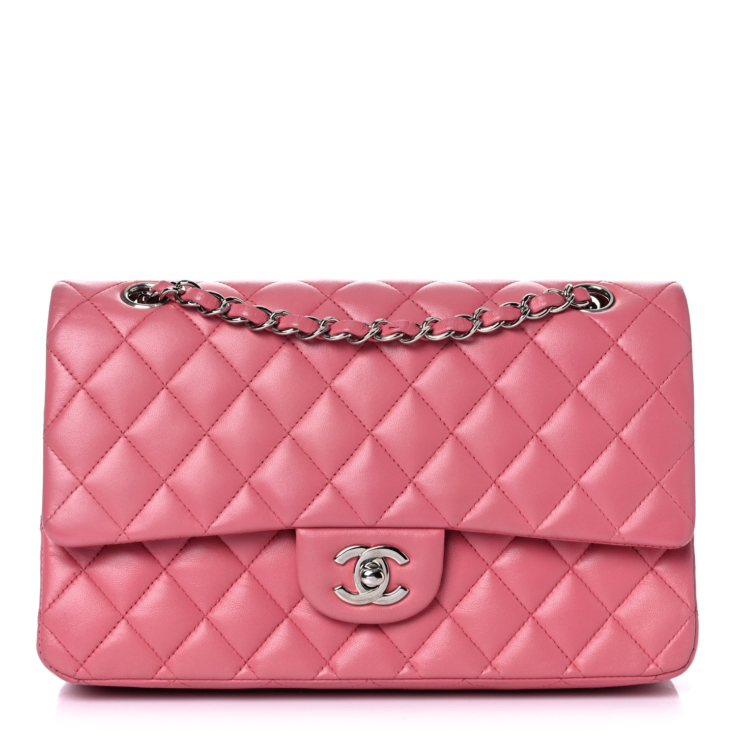 Chanel Lambskin Quilted Medium Double Flap Pink 1 of 15