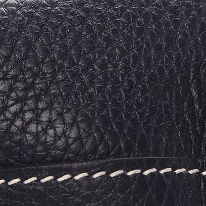 Hermes Taurillon Clemence Double Sens 36 Reversible Tote Bleu Nuit Magnolia 9 of 17