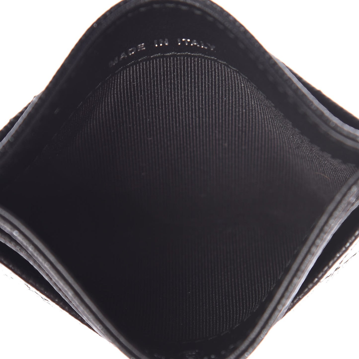 Iridescent Caviar Quilted Card Holder Black