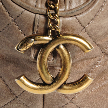 Chanel Calfskin Quilted Castle Rock Bowling Bag Grey 8 of 8