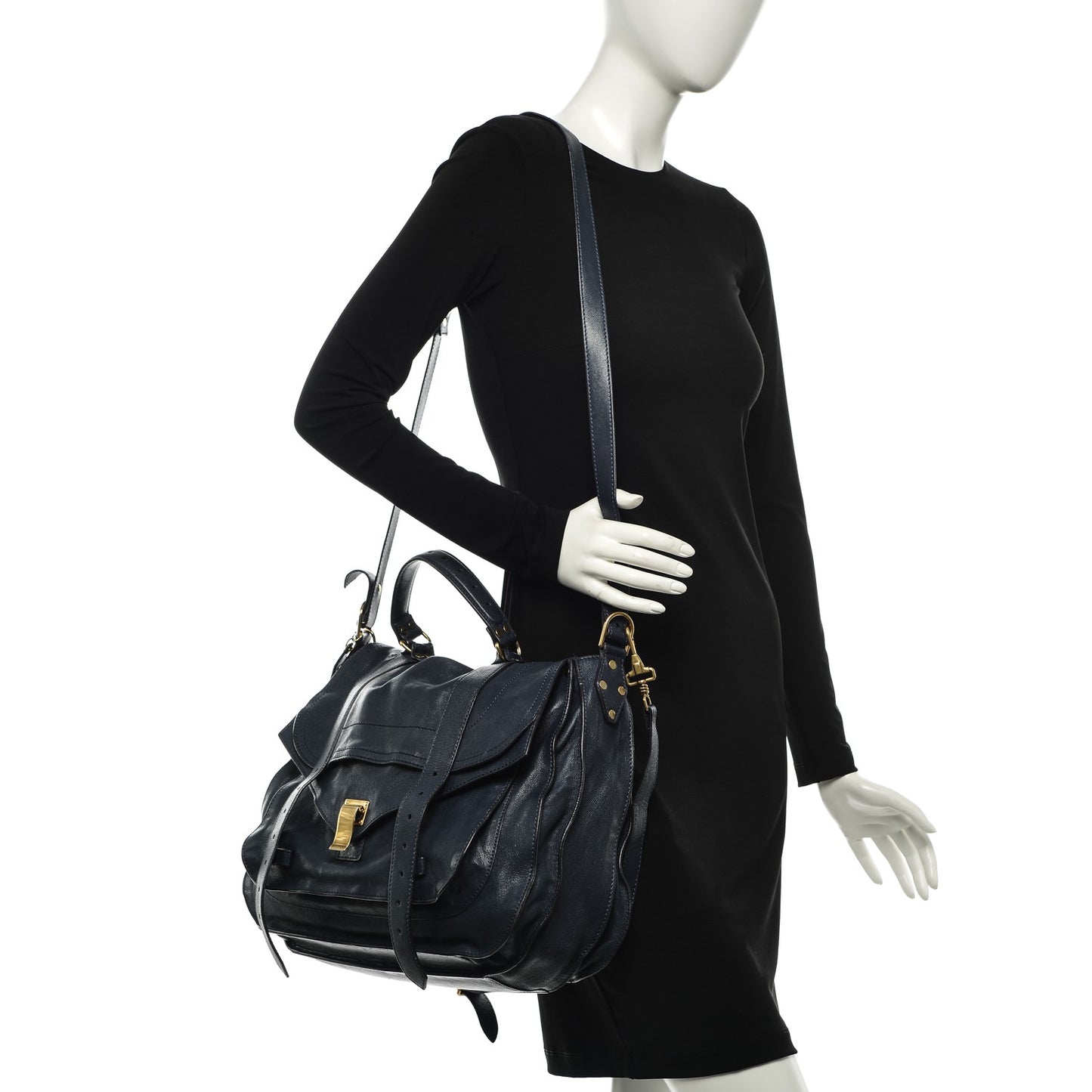 Lambskin PS1 Extra Large Satchel Indigo