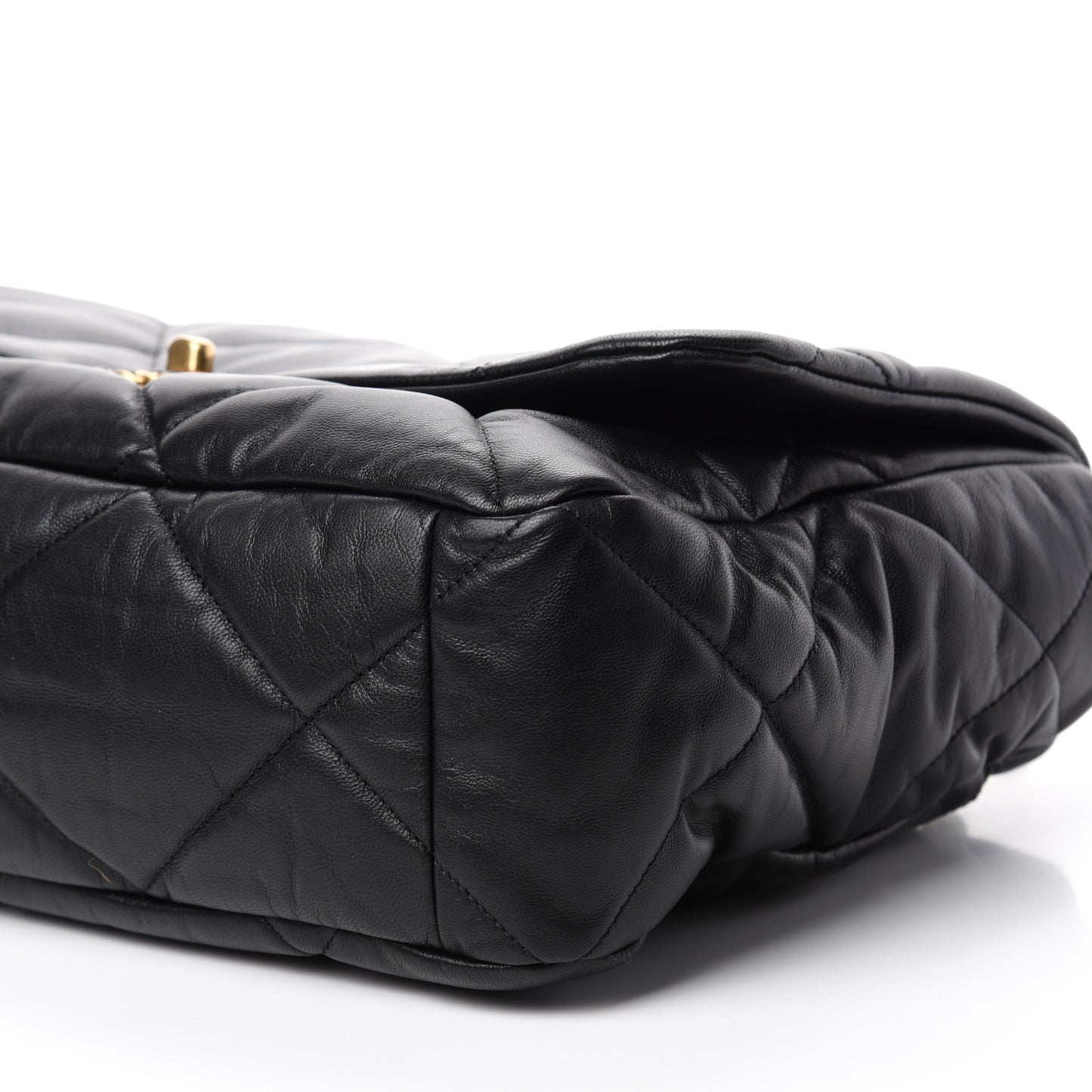 Goatskin Quilted Maxi 19 Flap Black