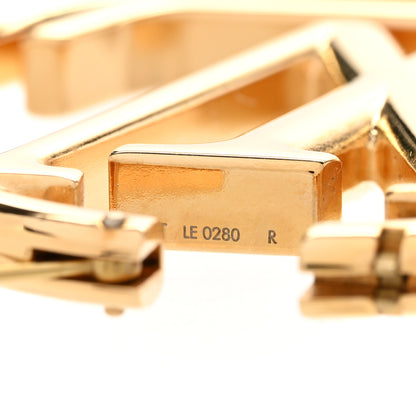 Louis Vuitton Metal Louise Hoop Earrings Gold 4 of 6
