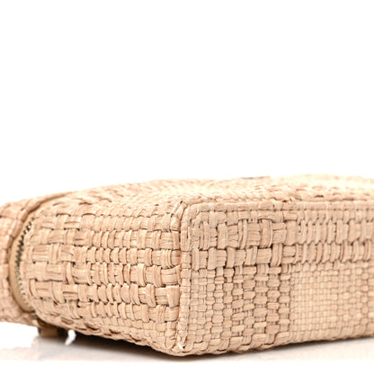 Chanel Braided Raffia Quilted Top Handle Slim Vanity Case With Chain Beige 9 of 10