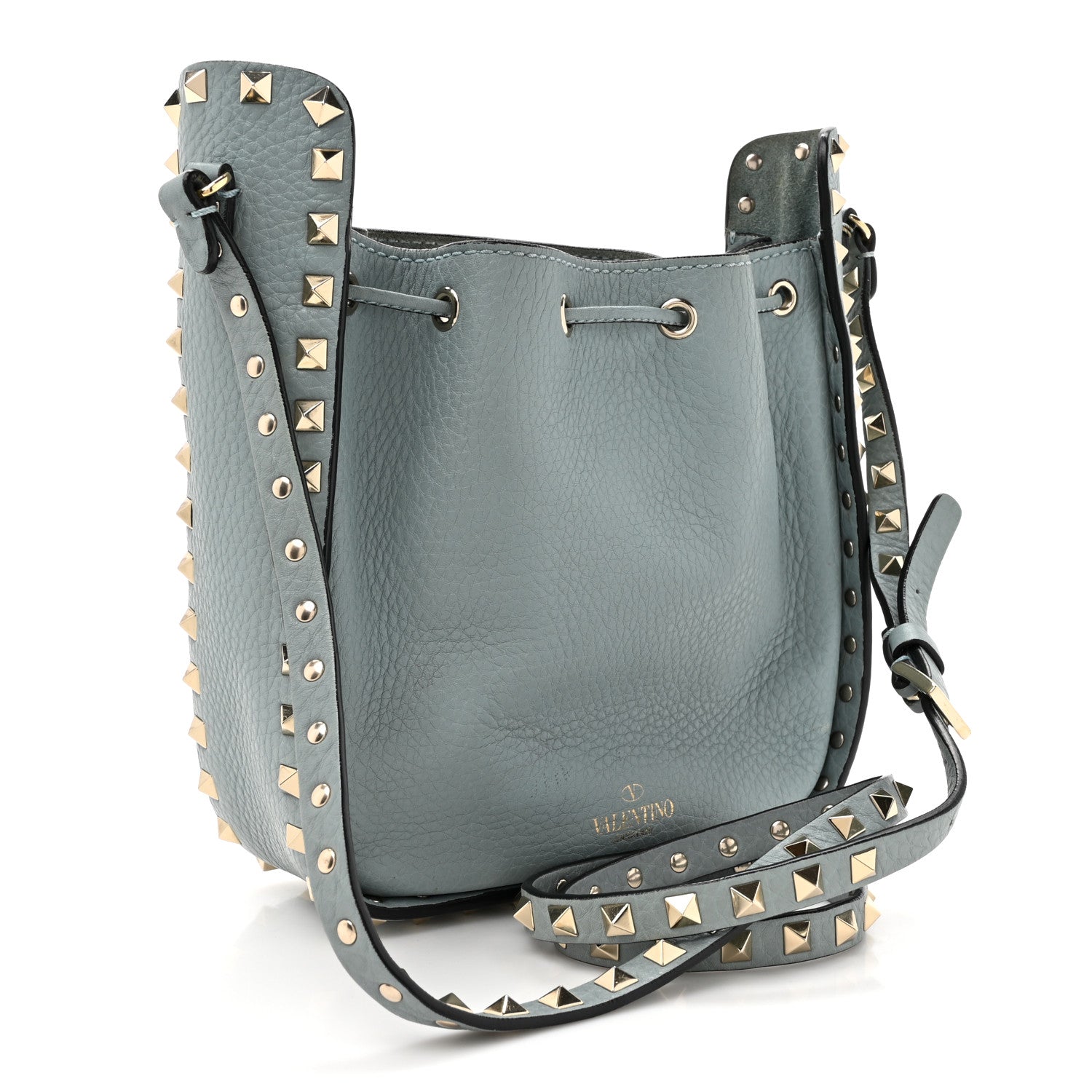 Valentino Garavani Grained Calfskin Rockstud Bucket Bag Amadeus 3 of 15