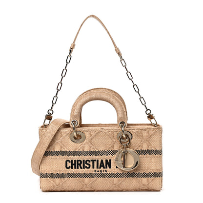 Christian Dior Raffia Medium Lady D-Joy Natural 1 of 8