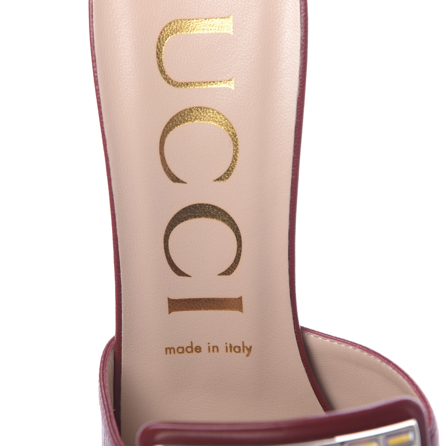 Gucci Malaga Kid Crystal Square G Madelyn Mules 40 Romantic Cerise 6 of 9