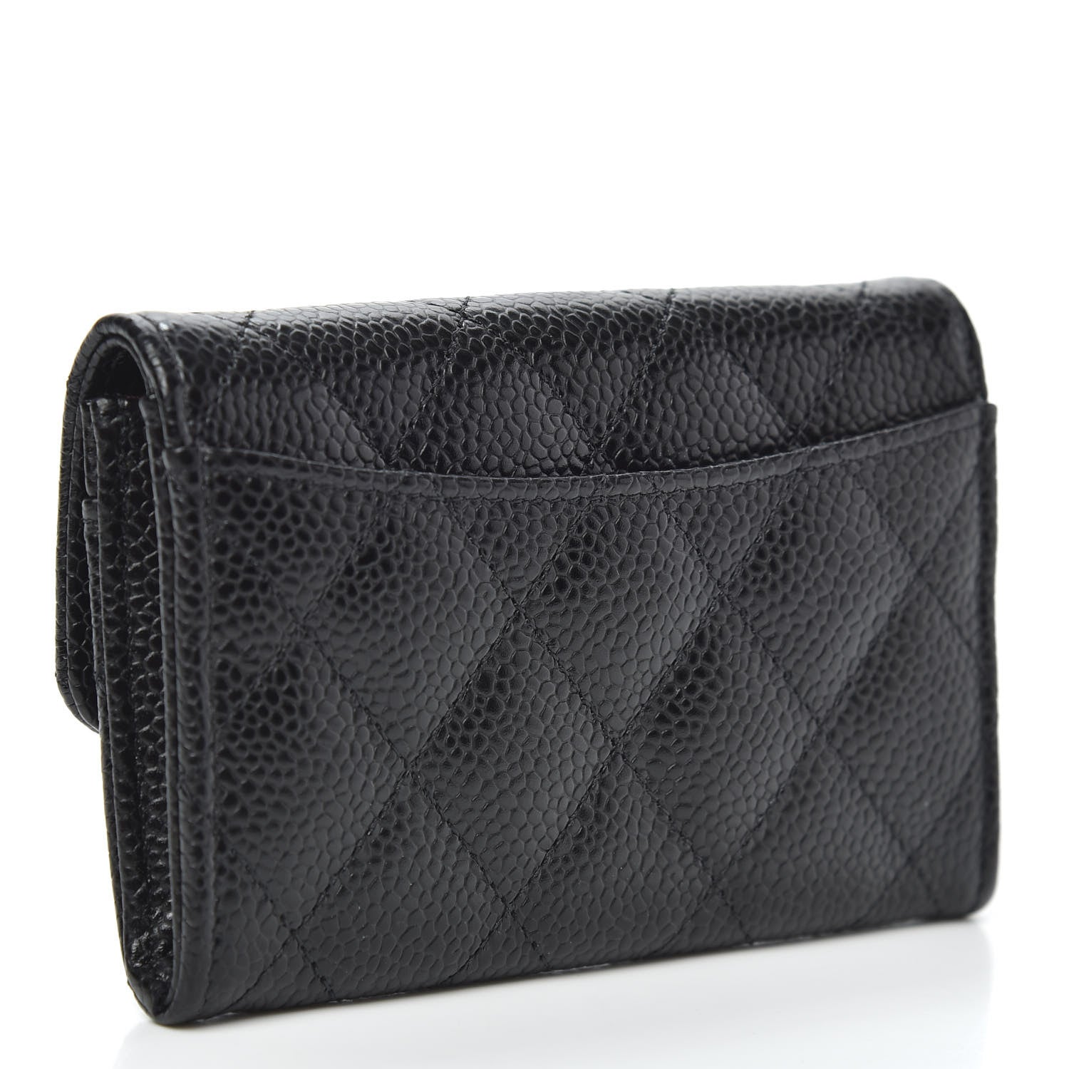 Chanel Caviar Quilted Flap Card Holder Wallet Black 3 of 8