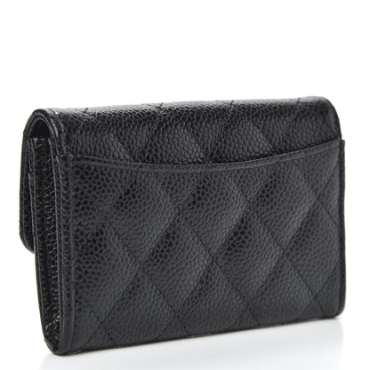 Chanel Caviar Quilted Flap Card Holder Wallet Black 3 of 8