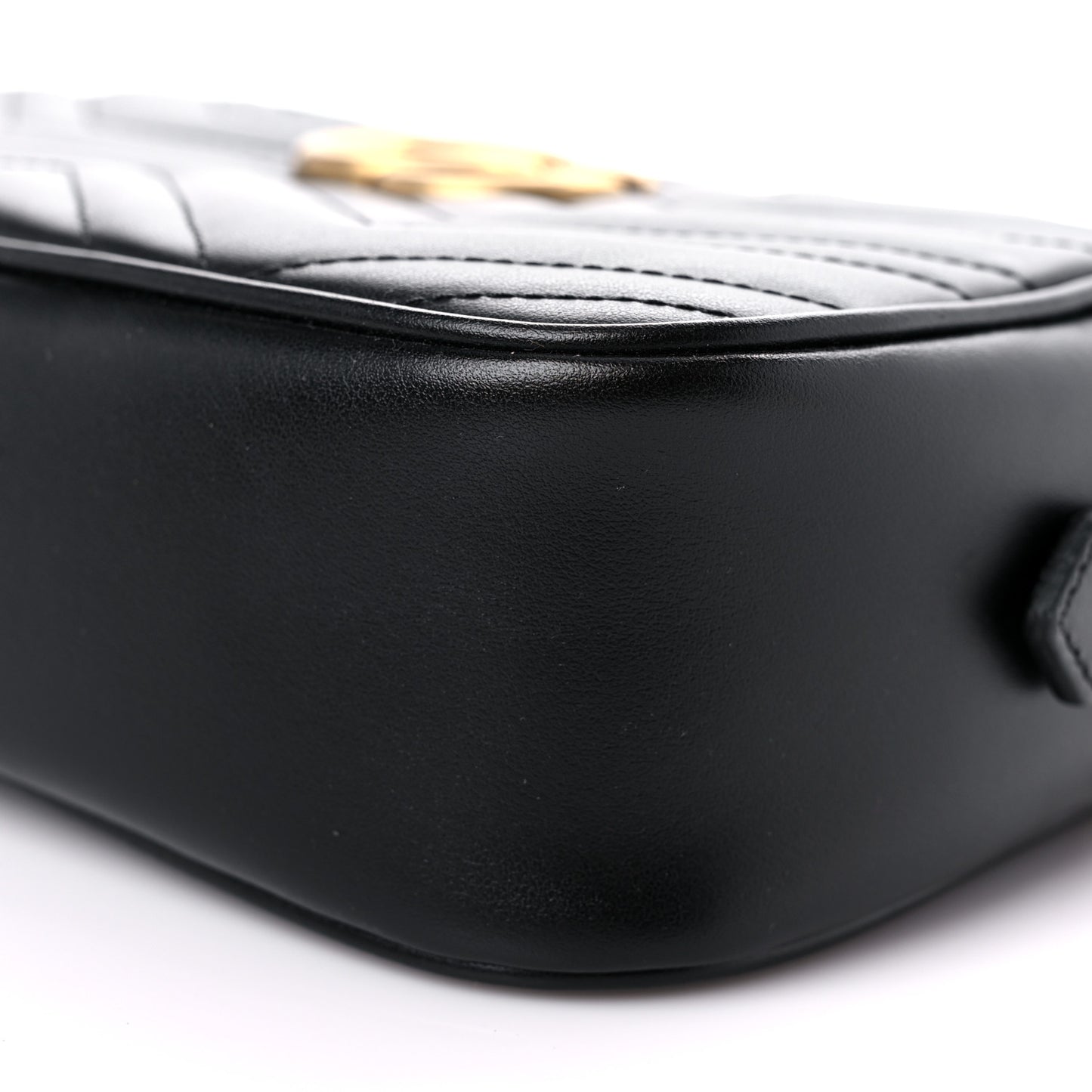 Calfskin Matelasse Small GG Marmont Chain Shoulder Bag Black