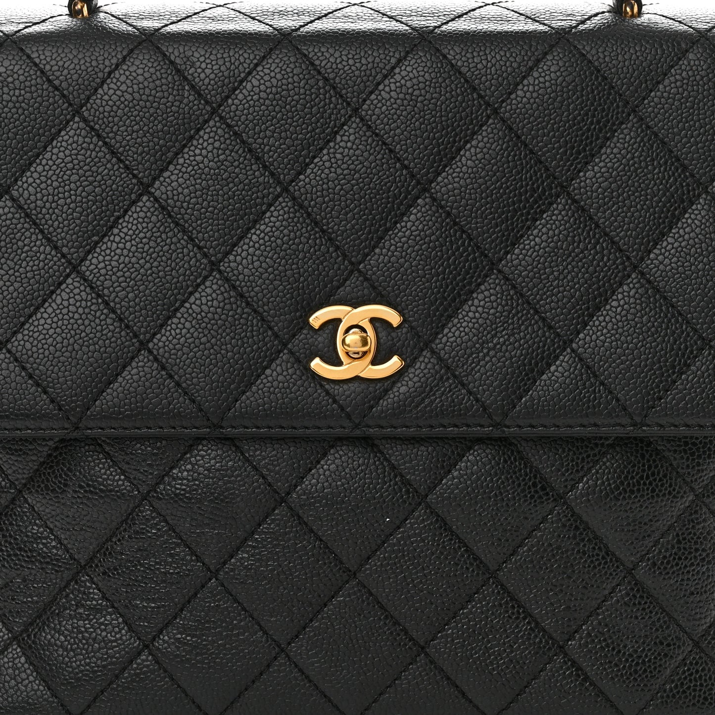 Caviar Quilted Jumbo Kelly Flap Black