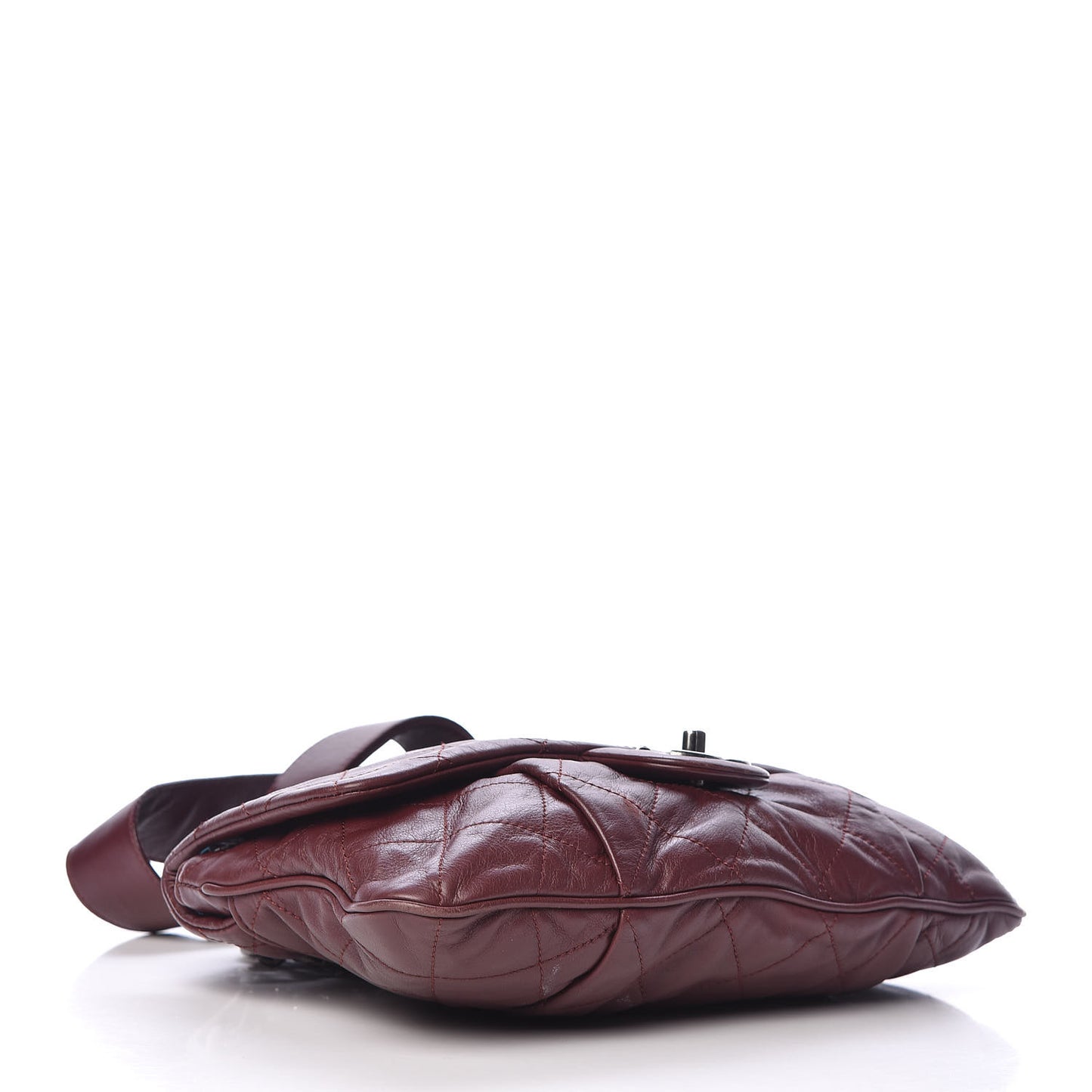 Calfskin Coco Pleats Large Messenger Flap Burgundy