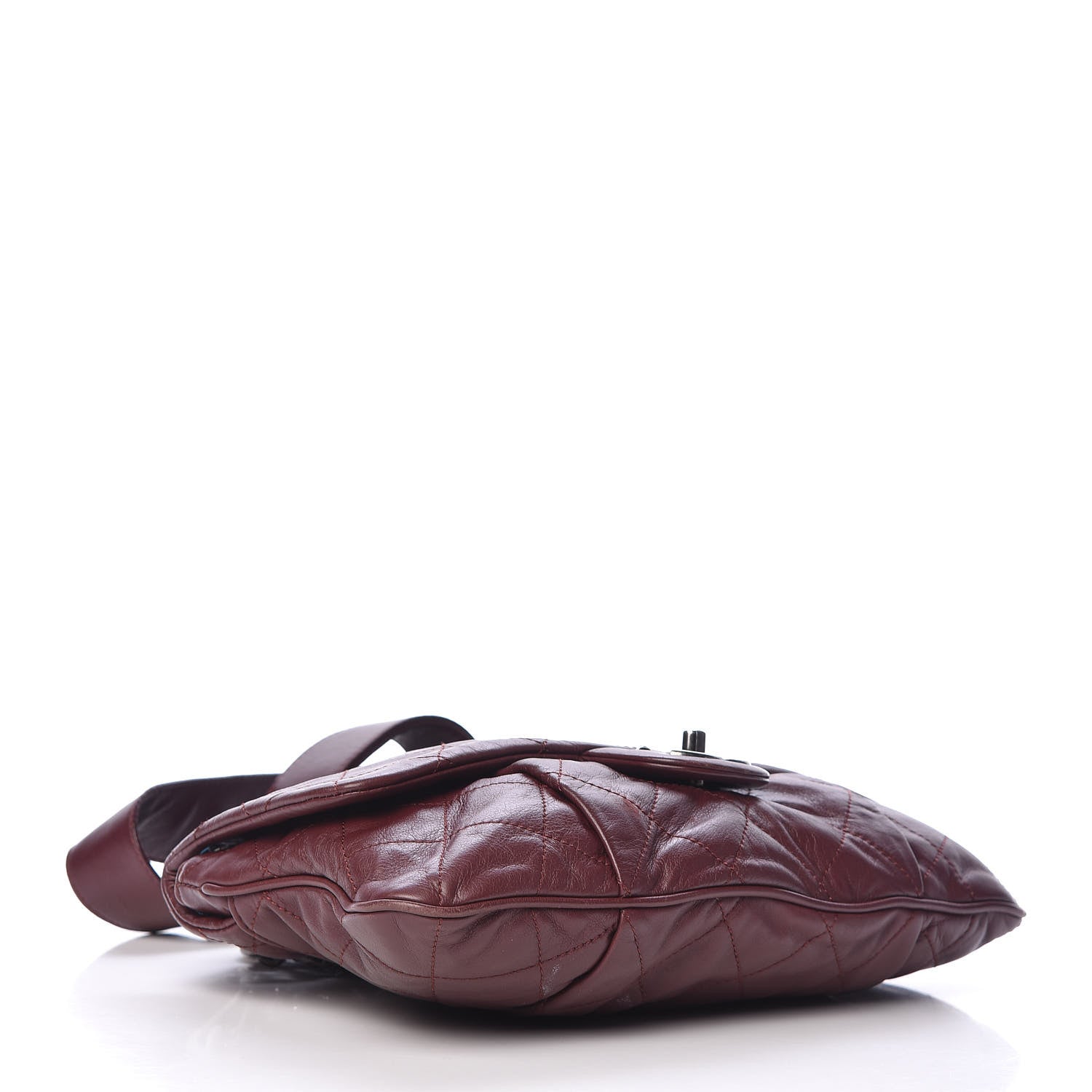 Chanel Calfskin Coco Pleats Large Messenger Flap Burgundy 4 of 11