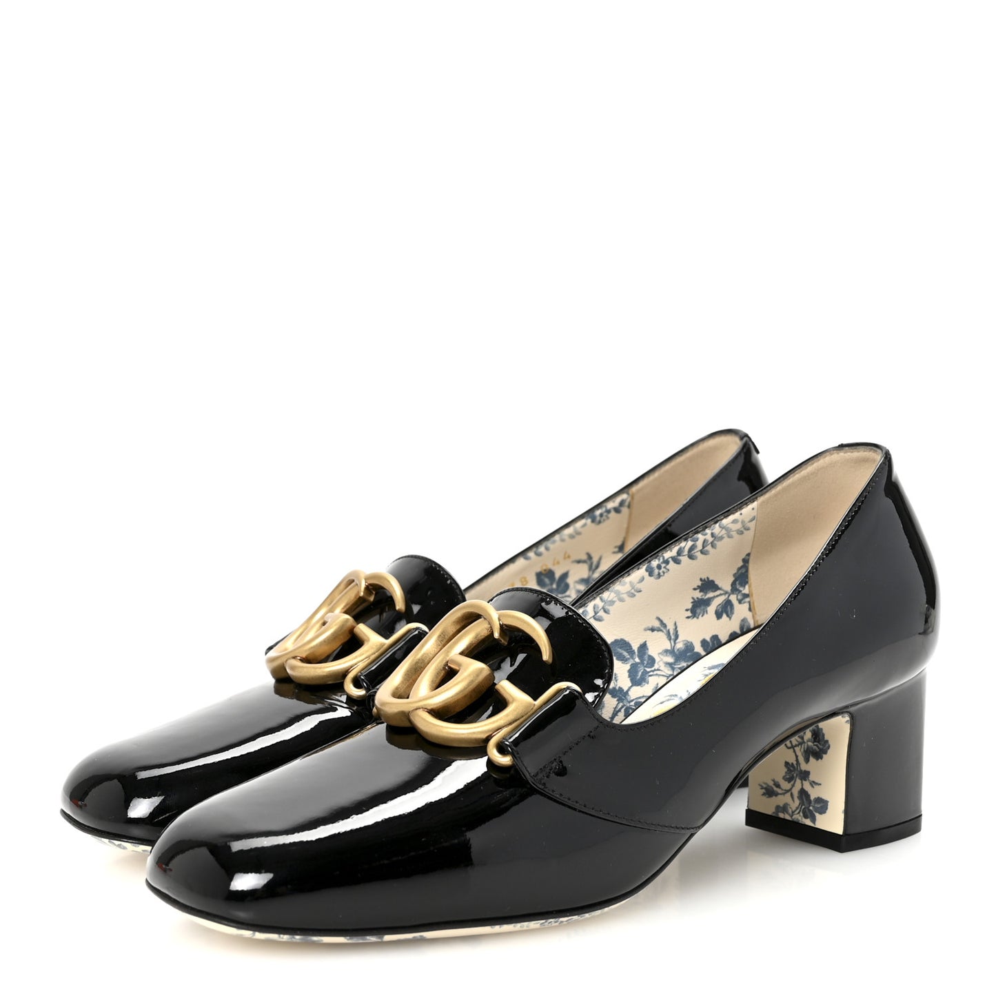 Vernice GG Victoire 55mm Loafer Pumps 38 Black