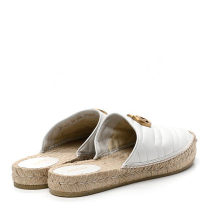 Gucci Nappa Matelasse GG Marmont Espadrille Slippers 40 Great White 4 of 10