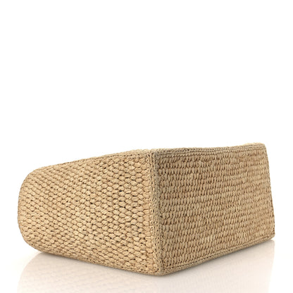 Celine Raffia Calfskin Triomphe Small Cabas Thais Tan 5 of 11