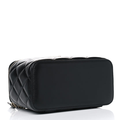 Chanel Lambskin Quilted Small Top Handle Vanity Case With Chain Black 4 of 9
