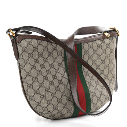 Gucci GG Supreme Monogram Web Small Ophidia Half Moon Hobo Brown 3 of 9