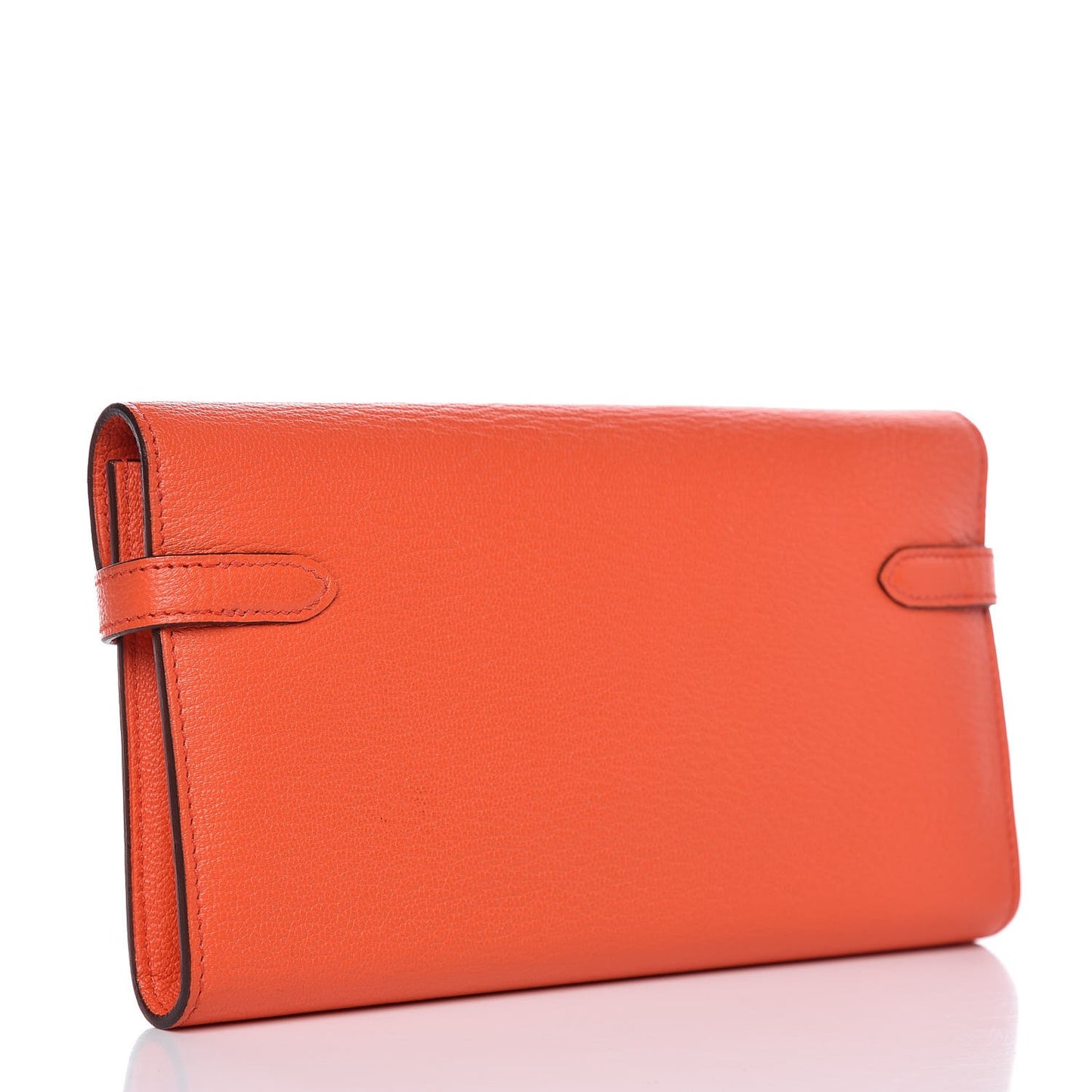 Chevre Mysore Kelly Longue Wallet Orange Poppy