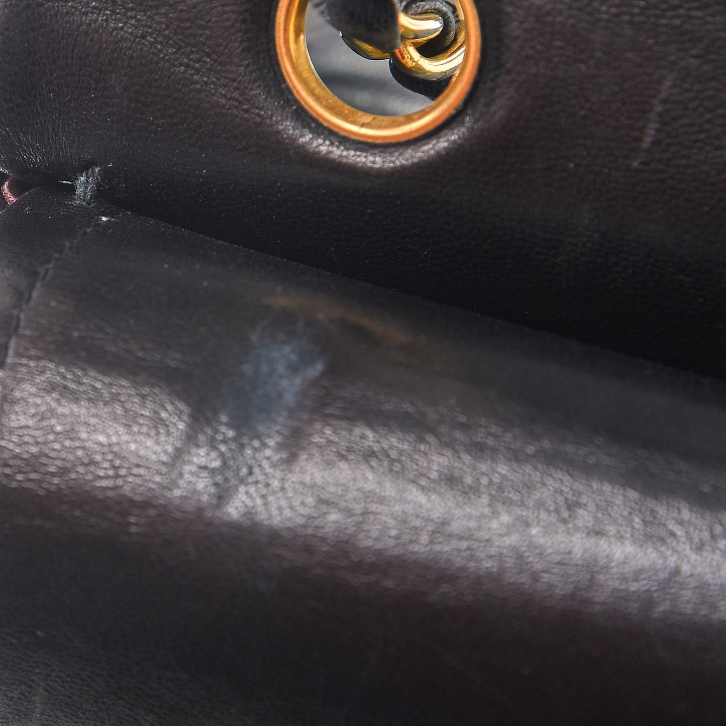 Lambskin Quilted Medium Double Flap Black