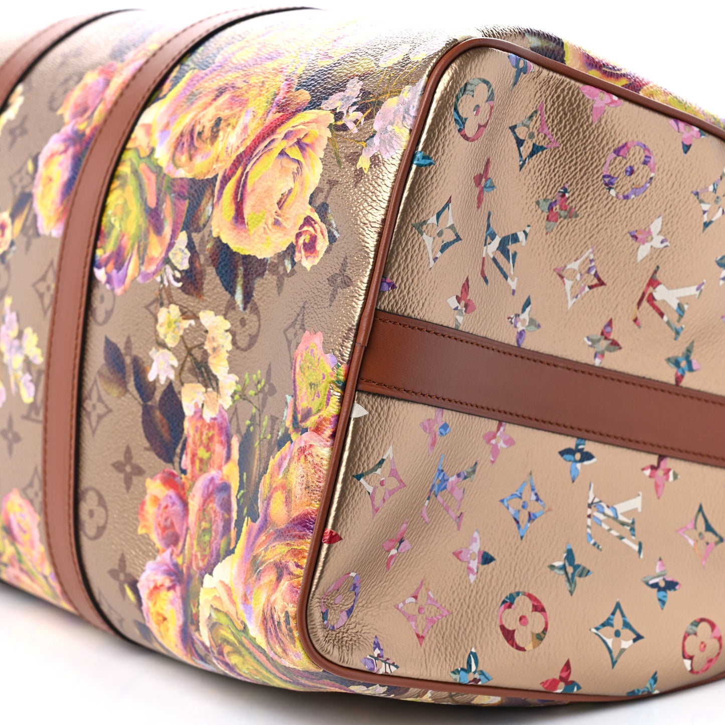 Metallic Monogram LV Garden Keepall Bandouliere 45 Gold