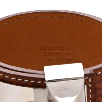 Hermes Shiny Alligator Collier De Chien CDC Bracelet S Fauve 4 of 6