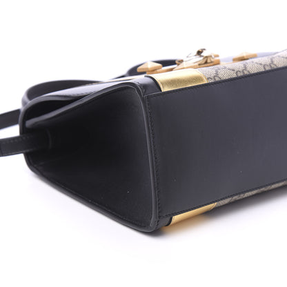 Gucci GG Supreme Monogram Small Osiride Top Handle Bag Black Gold 7 of 11