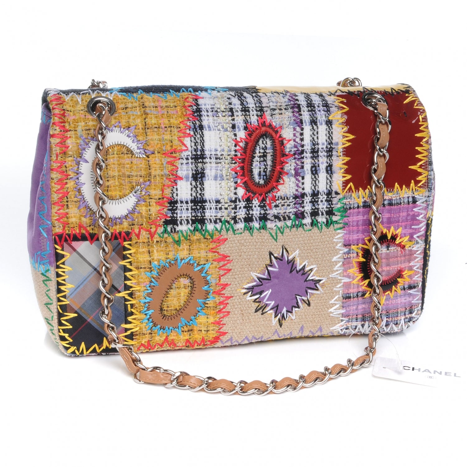 Chanel Patchwork Jumbo Flap Yellow Multicolor 3 of 9