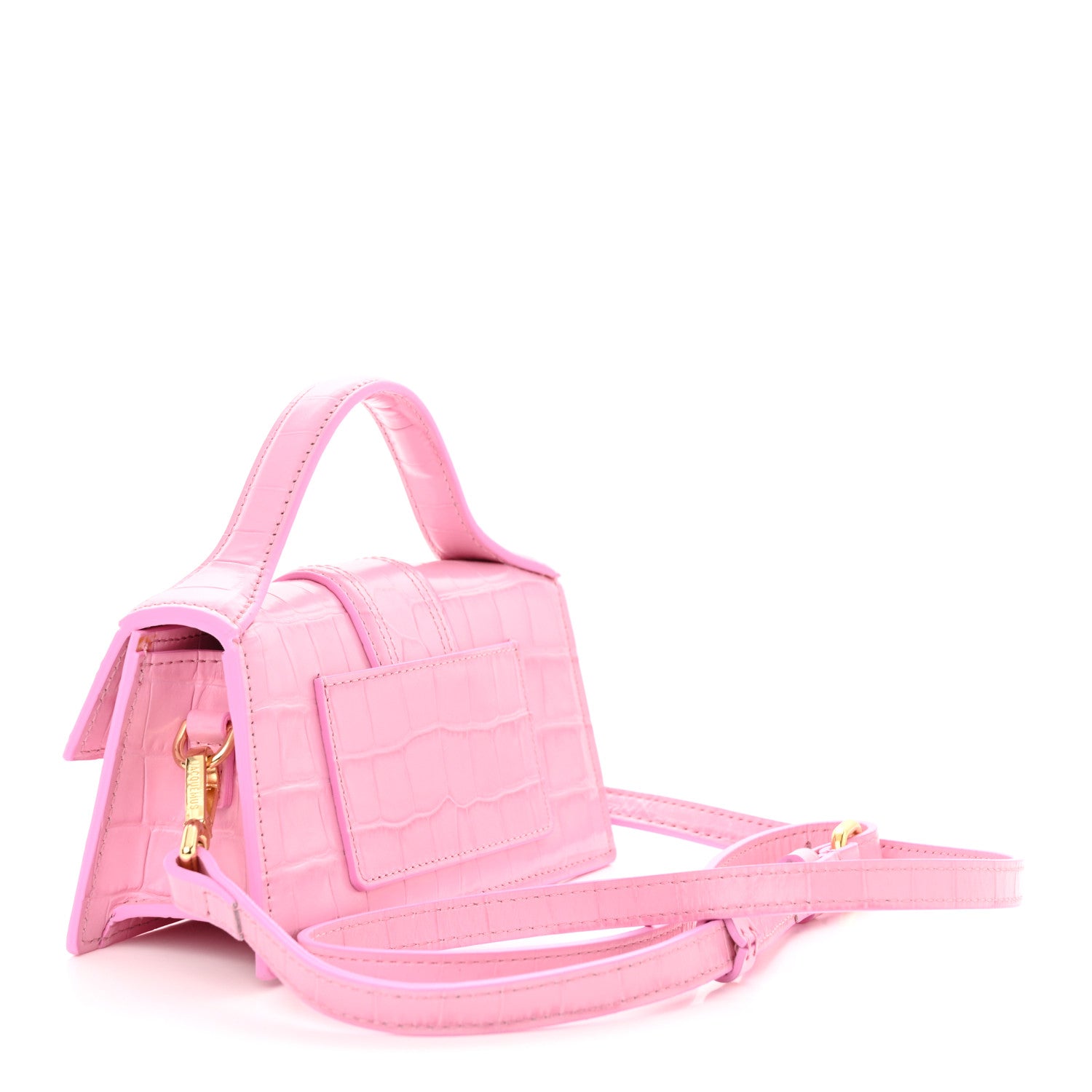Jacquemus Calfskin Crocodile Embossed Le Bambino Pink 3 of 12