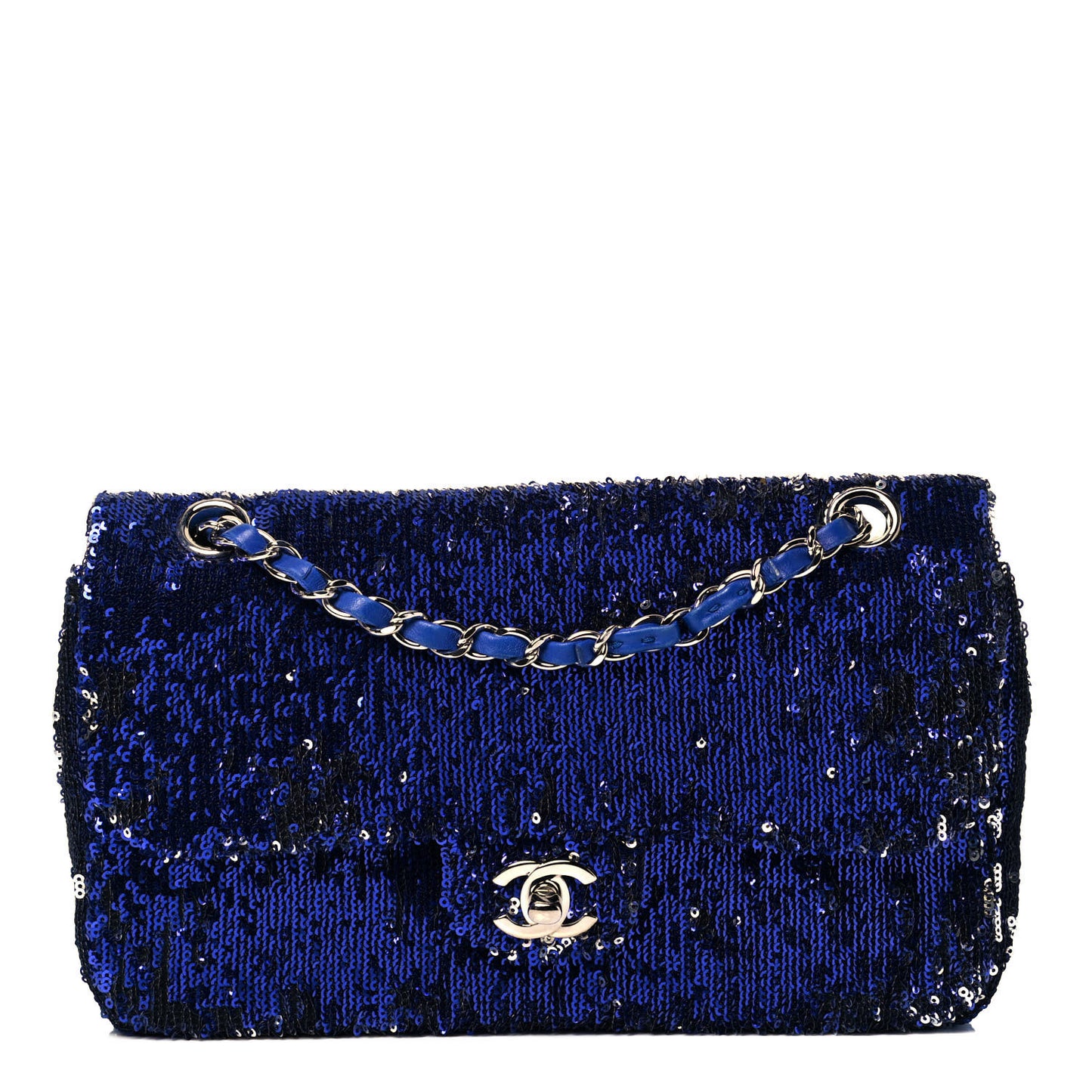 Sequin Medium Flap Dark Blue